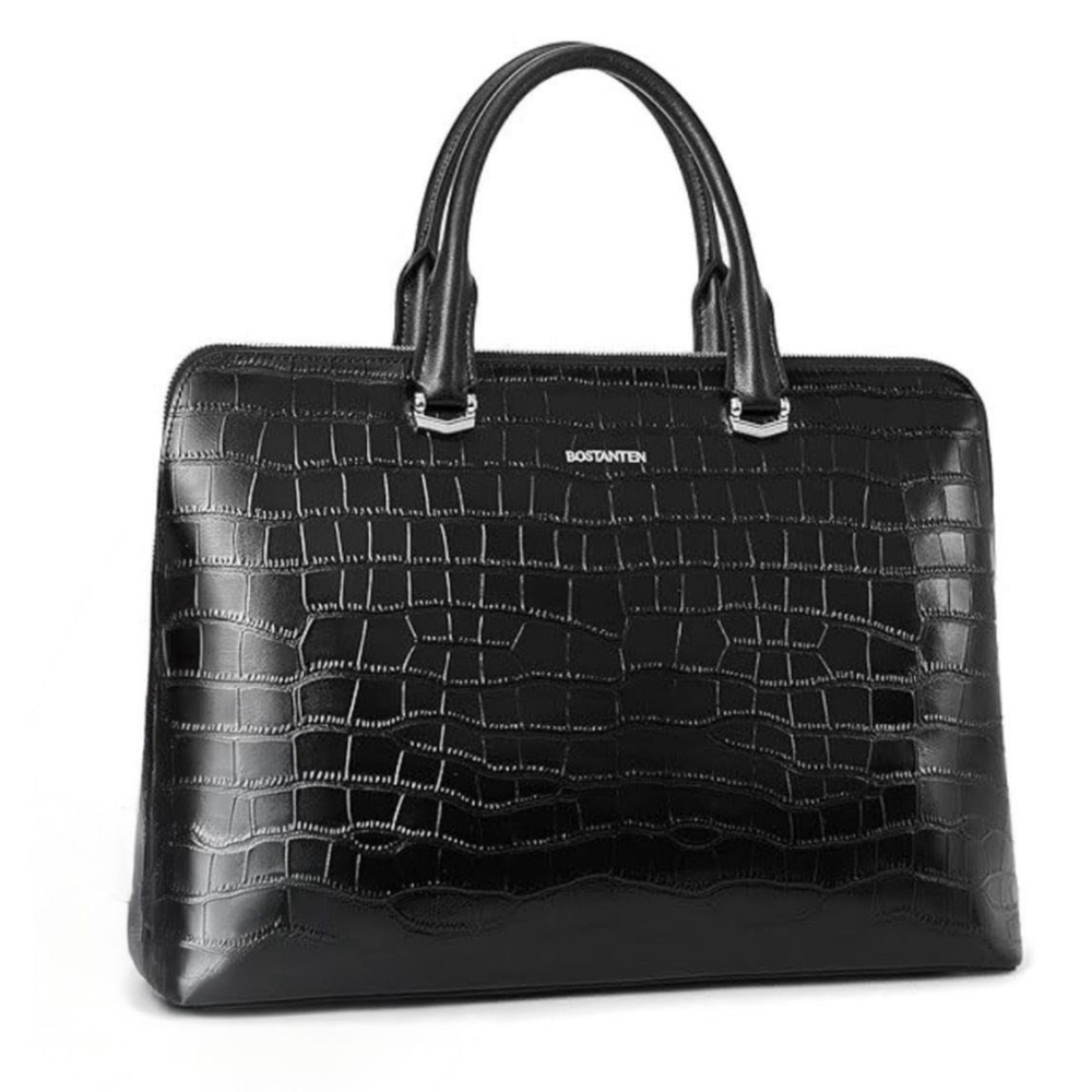 Bostanten Jasmina Croc Embossed Briefcase